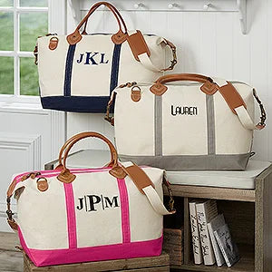 Luxurious Weekender Embroidered Canvas Duffel