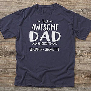This Awesome Dad Belongs To Personalized Men's Shirts