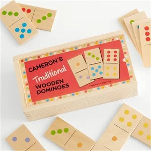 Personalized Kids Traditional Wooden Dominoes