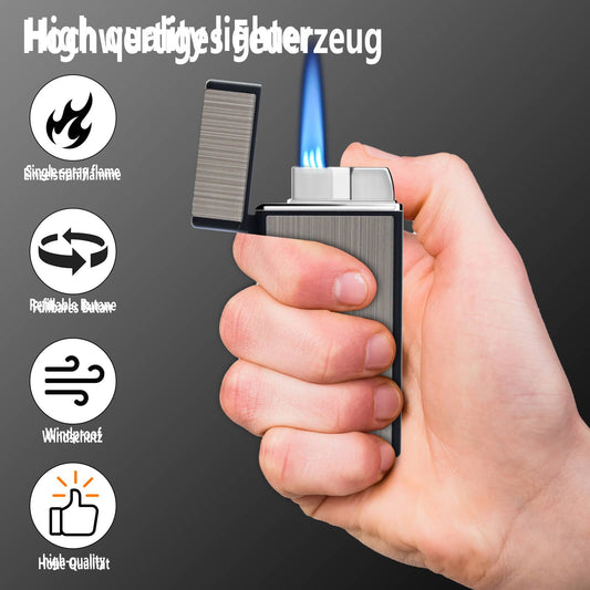 Loongway Personalized Lighter with Photo and Logo – Windproof Jet Flame Refillable Lighter – Gift for Men, Friend – Camping & Outdoor