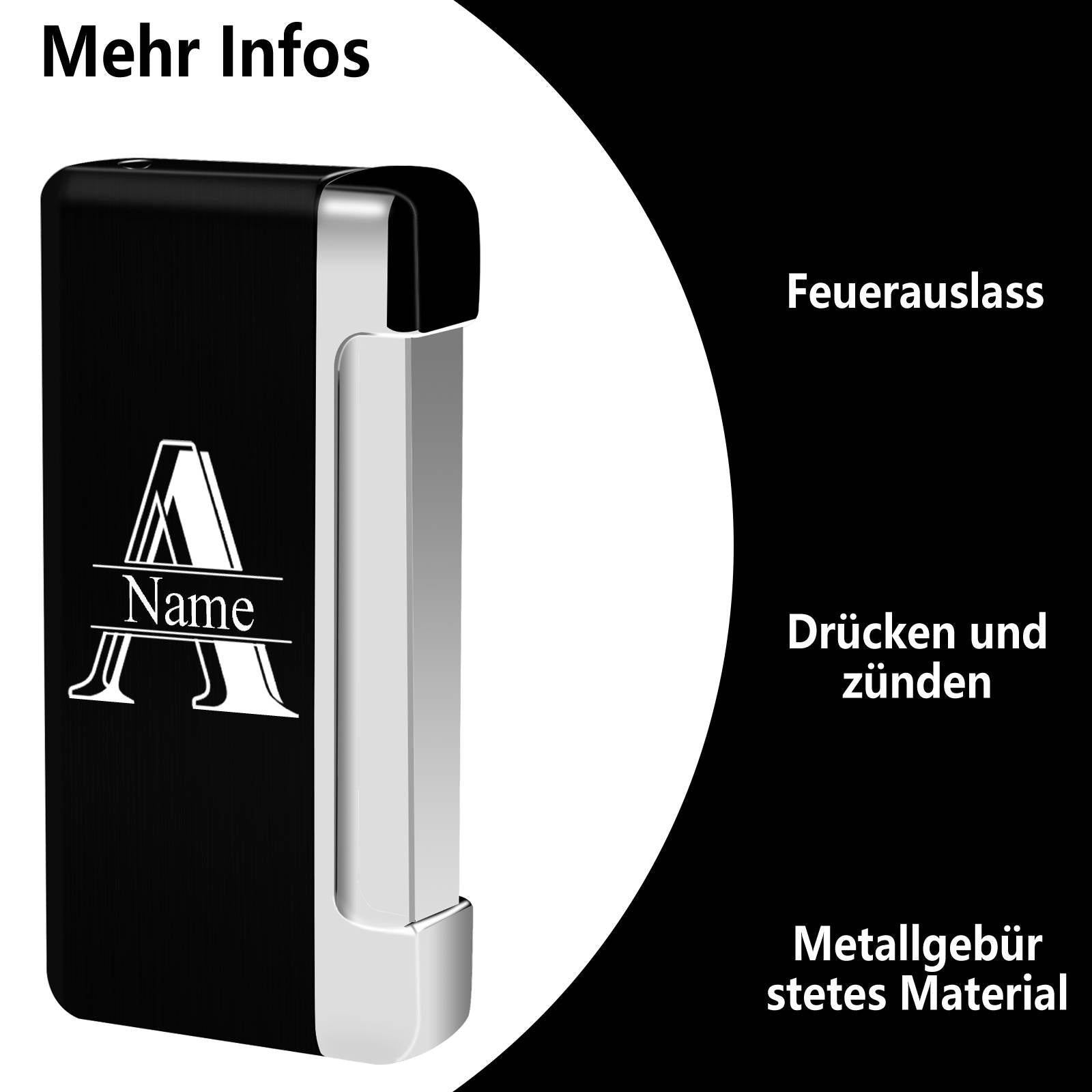Feuerzeug Personalisiert Sturmfeuerzeug mit Namen Geburtstagsgeschenk Mann Geschenke für Männer Geburtstag Personalisierte Geschenke