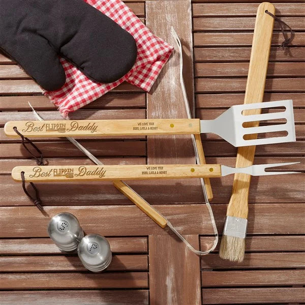 Best Flippin Dad Personalized BBQ Utensil Set