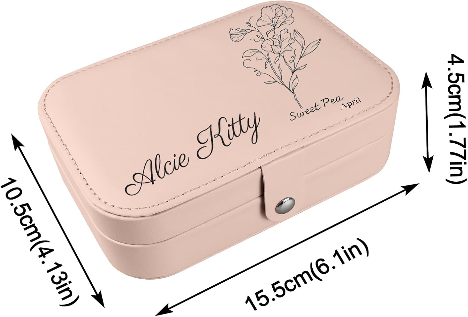 loongway Personalisierte Schmuckkästchen original kleine reise Schmuckbox mit Blumen und Name Leder Schmuck Organizer für Ohrringe Halskette Ringe personalisierte Weihnachten Geschenk für Mama Mädchen