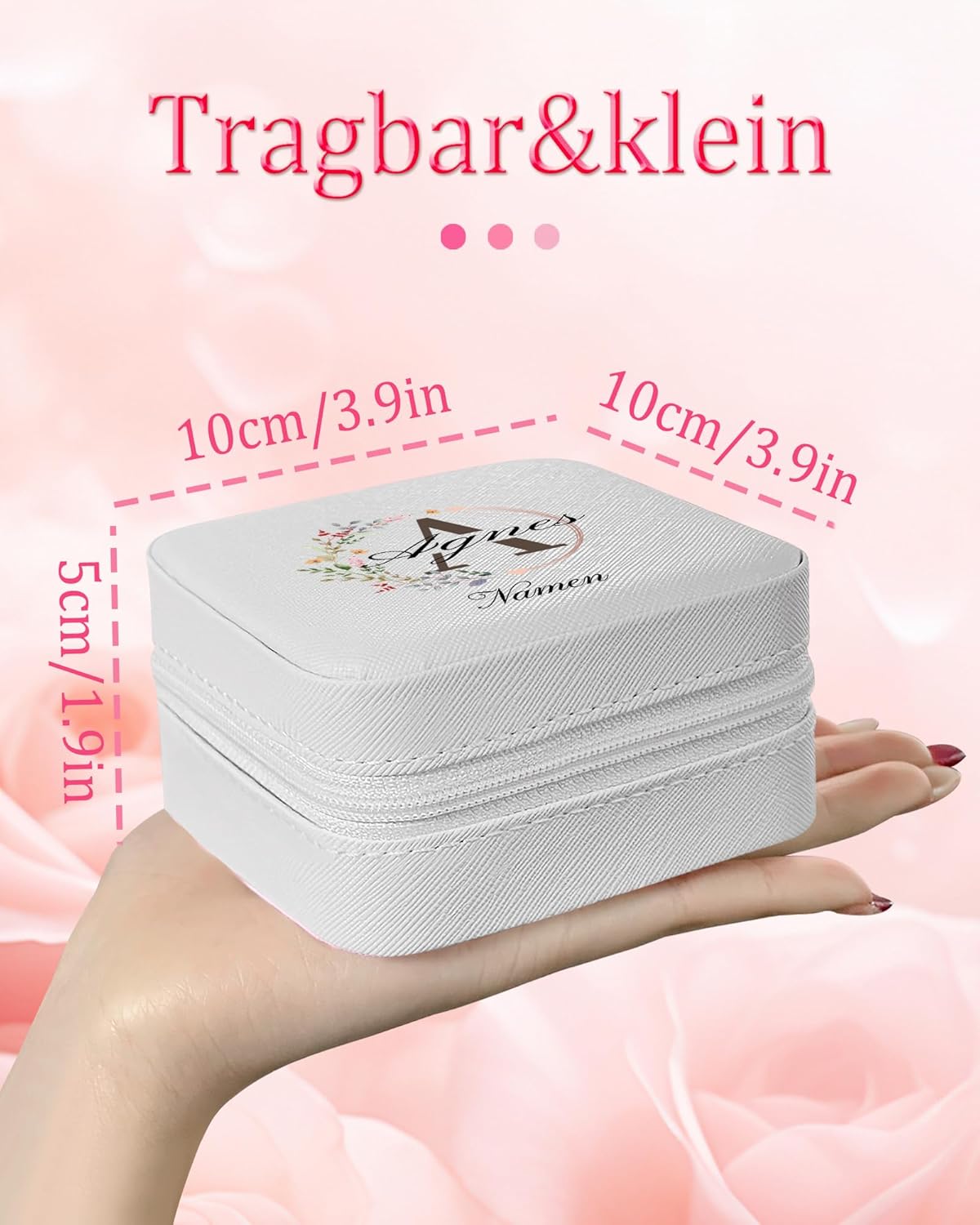 loongway Schmuckkästen für Mädchen - Personalisierte A-Z Schmuckschatulle für Frauen, Reise-Schmuckschatulle, ideal als Geburtstagsgeschenk, Brautjungfern-Geschenk, Hochzeit, Antrag