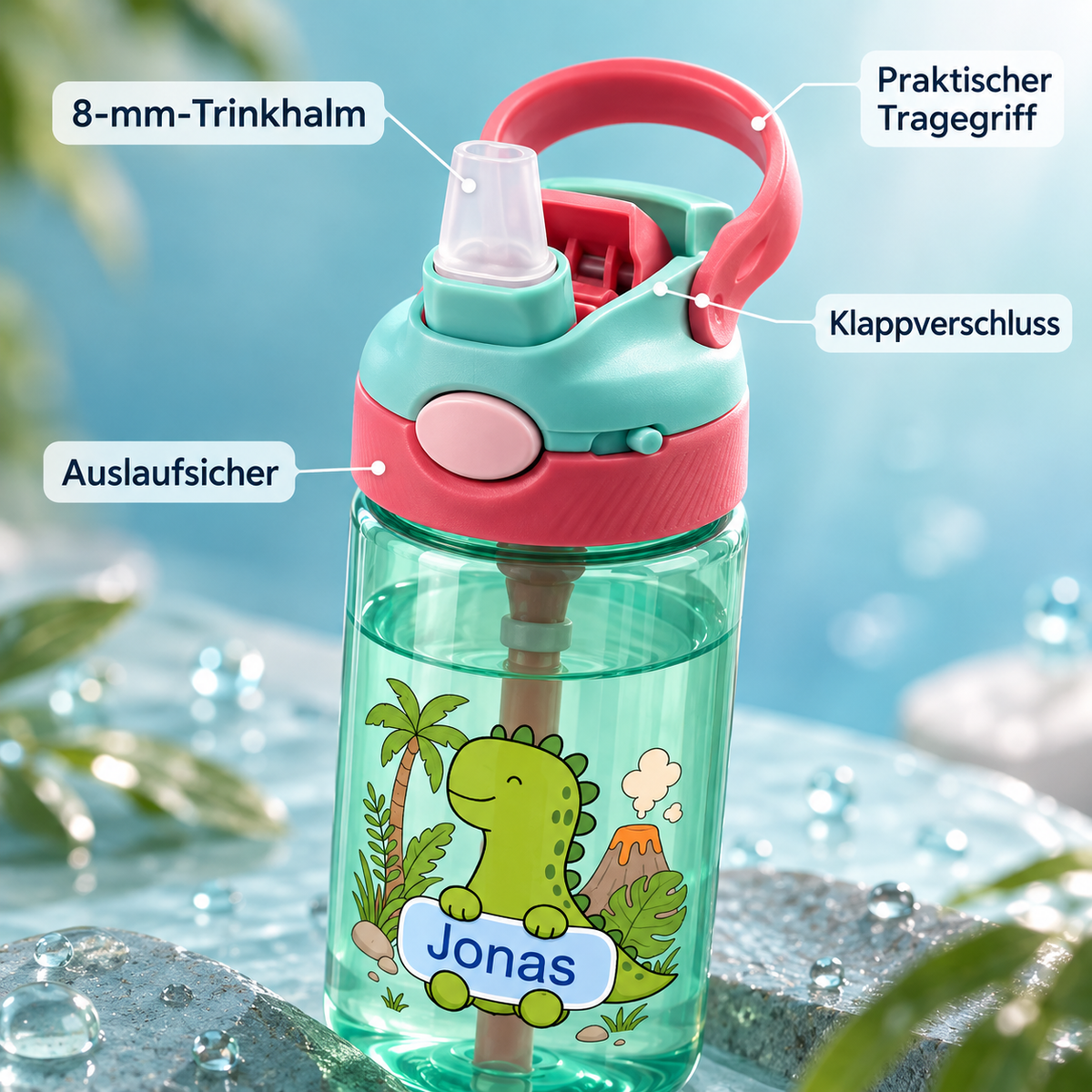 Personalisierte Trinkflasche Kinder mit Namen 480ml BPA Frei