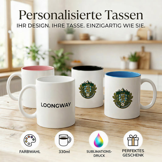 Personalisiert Tasse mit Logo und Namen Keramik 330ml