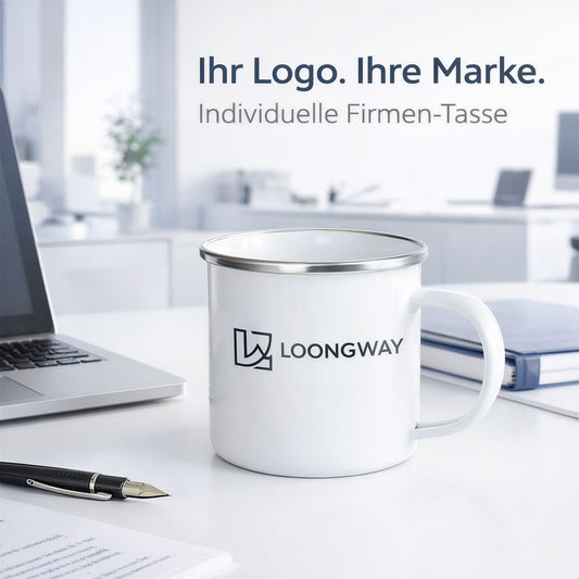 Personalisiert Tasse mit Logo und Namen  Emaille 350ml