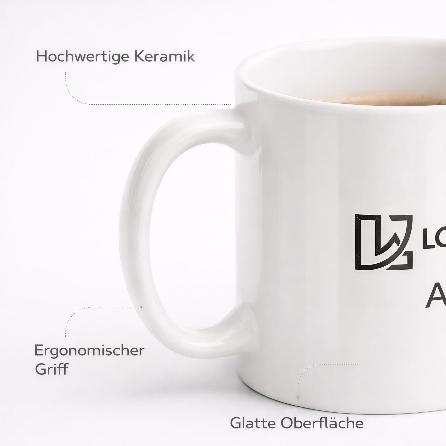 Personalisiert Tasse mit Logo und Namen Keramik 330ml