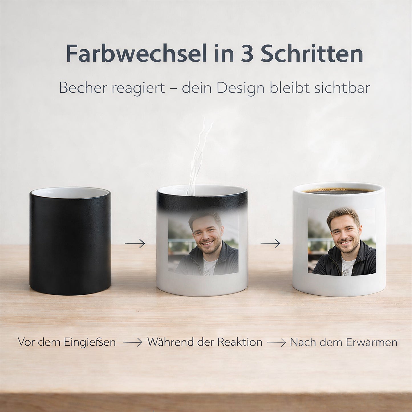 Personalisiert Tasse mit Foto und Muster Keramik 330ml