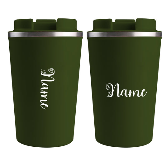 Personalized thermal mug with name, coffee mug to go, 380 ml, birthday gift, personalized gifts, suitable for travel and car commuting 