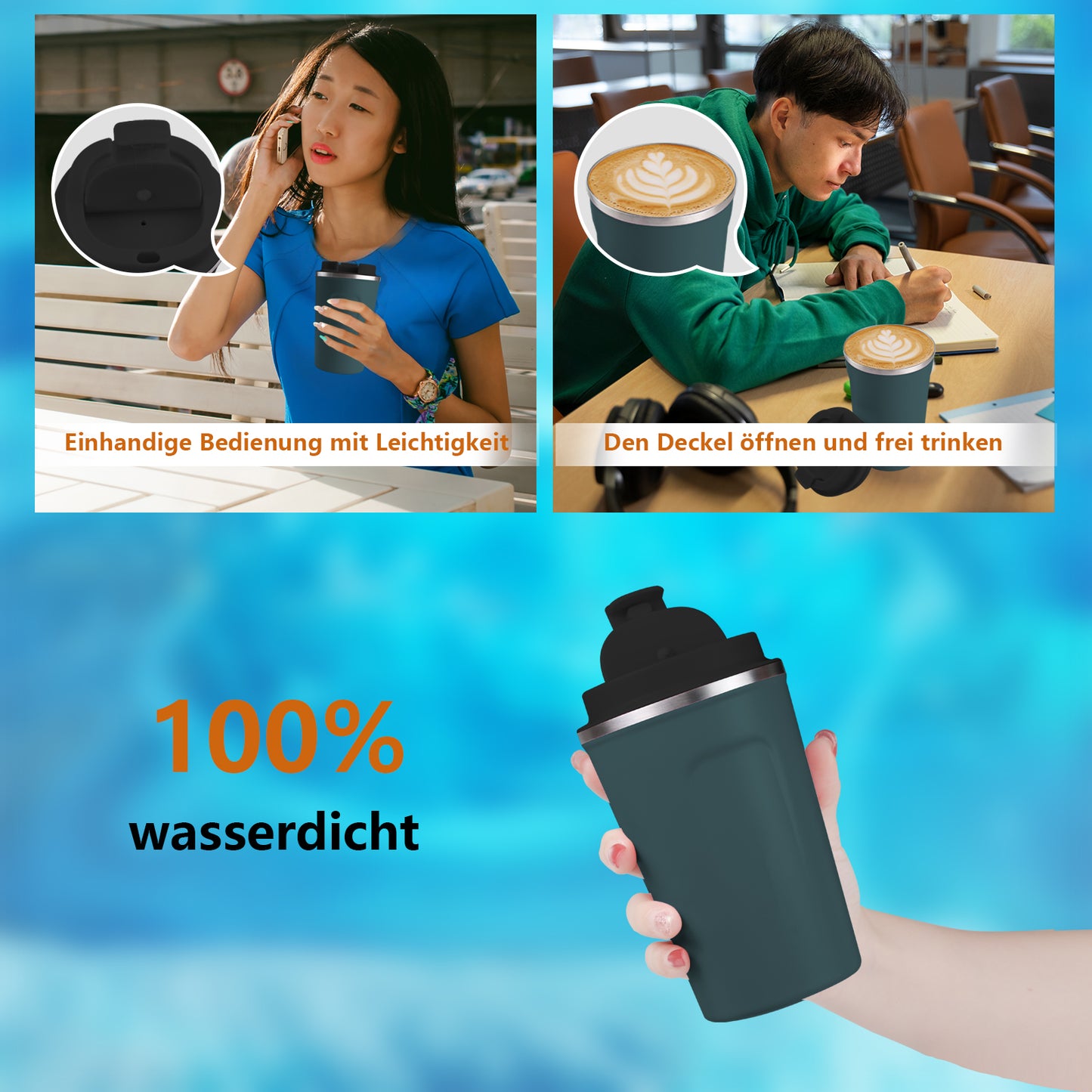 Personalisiert Thermobecher mit Namen 380ml