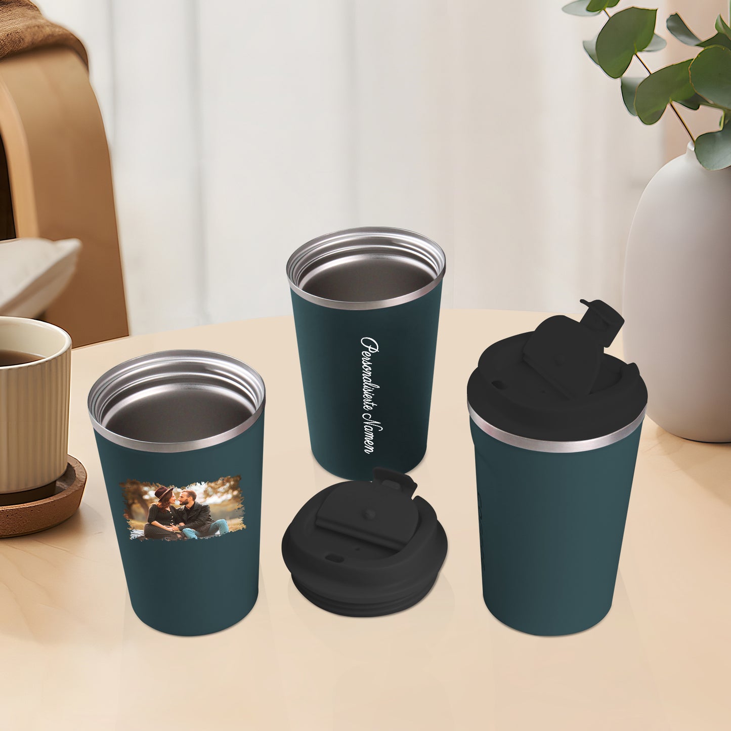 Personalisiert Thermobecher mit Foto und Namen 380ml