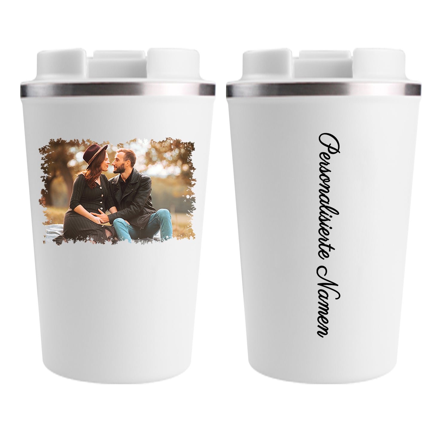Personalisiert Thermobecher mit Foto und Namen 380ml