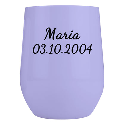 Personalisierter Thermobecher mit Namen 355ml die Spritzlackoberfläche