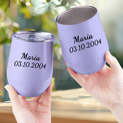 Personalisierter Thermobecher mit Namen 355ml die Spritzlackoberfläche