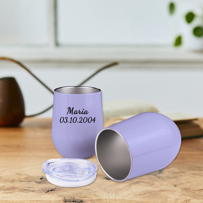 Personalisierter Thermobecher mit Namen 355ml die Spritzlackoberfläche