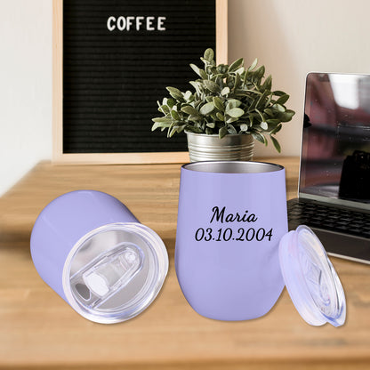 Personalisierter Thermobecher mit Namen 355ml die Spritzlackoberfläche