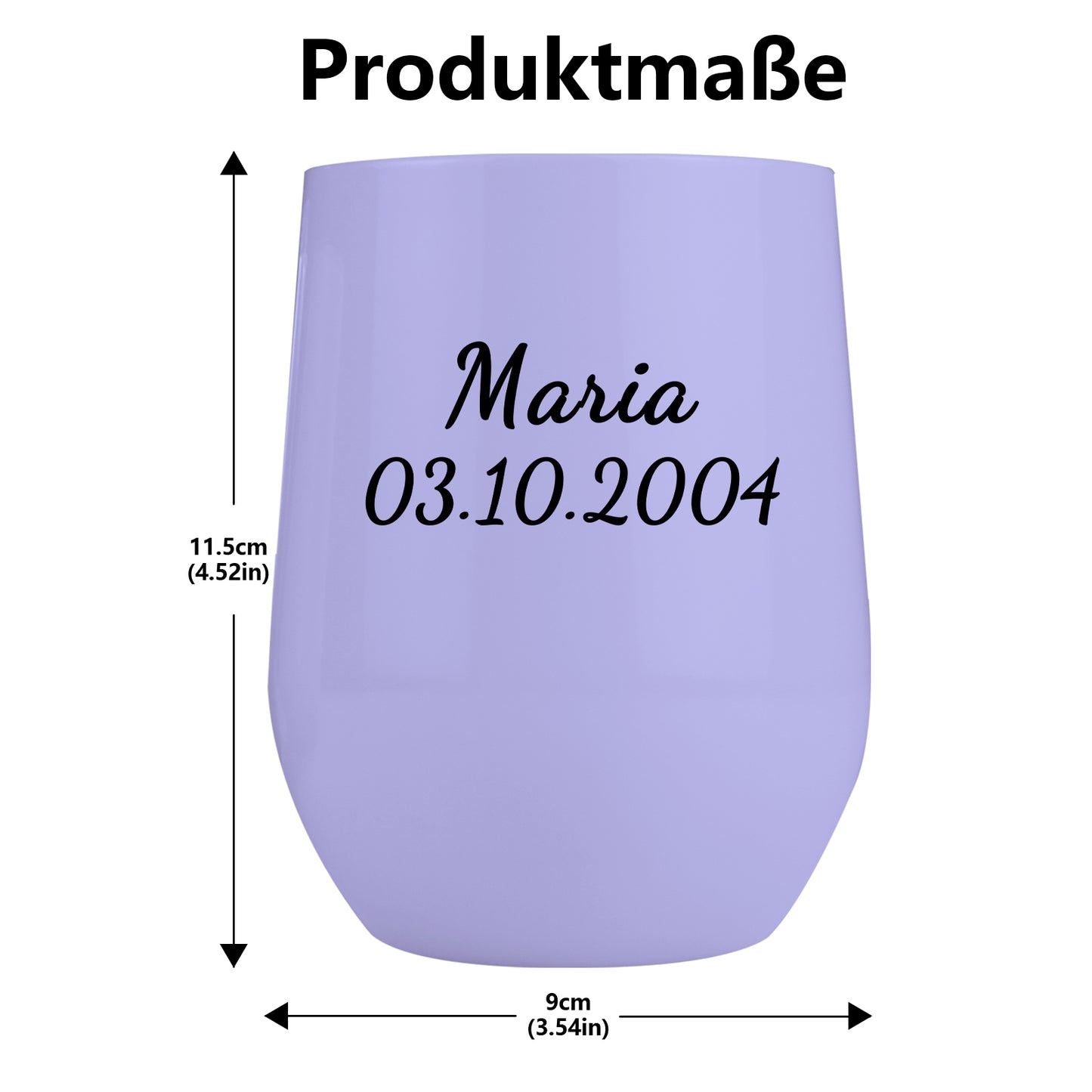Personalisierter Thermobecher mit Namen 355ml die Spritzlackoberfläche