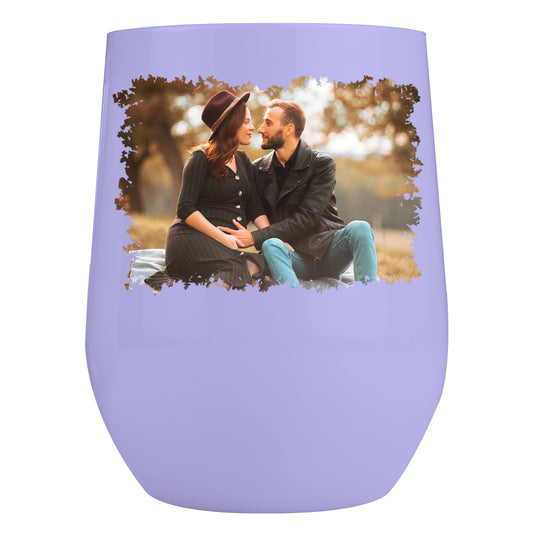 Personalized thermal mug with photo or logo – spray-painted design, 380ml travel mug – birthday gift, office, camping, leisure 