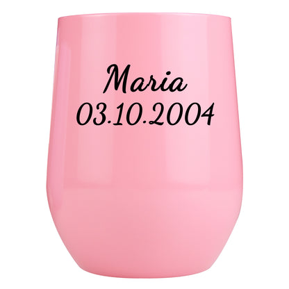 Personalisierter Thermobecher mit Namen 355ml die Spritzlackoberfläche