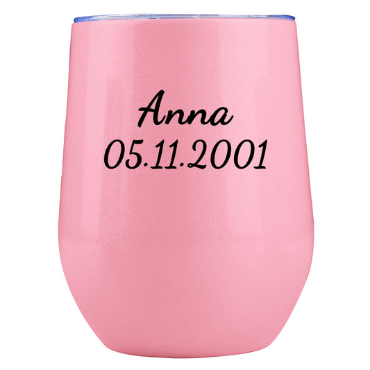 Personalized thermal mug with name – Rainbow finish, 355ml travel mug – Personalized gifts, birthday present, travel, work, commuting 