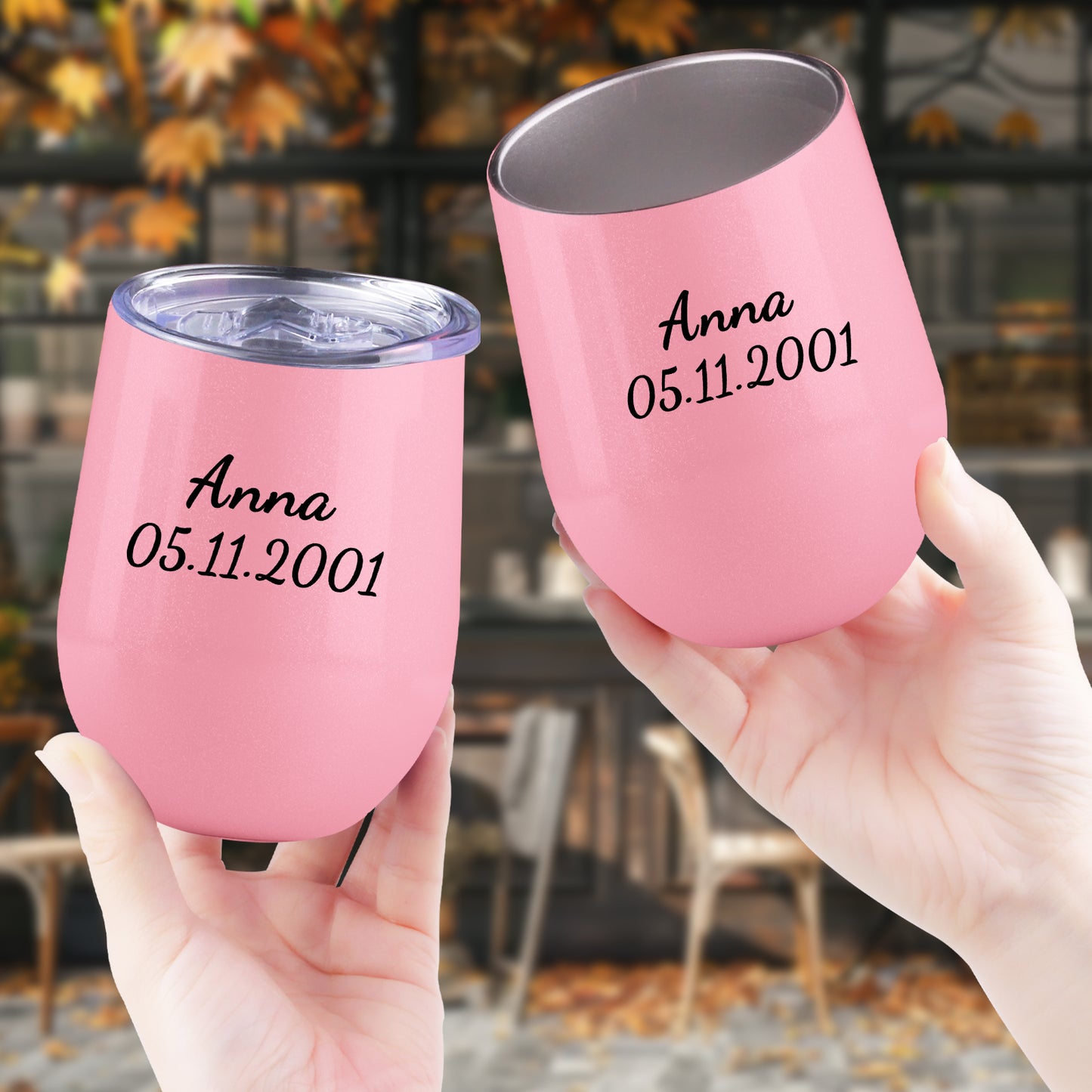 Personalisierter Thermobecher mit Namen 355ml die Regenbogenlackoberfläche