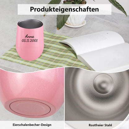 Personalisierter Thermobecher mit Namen 355ml die Regenbogenlackoberfläche