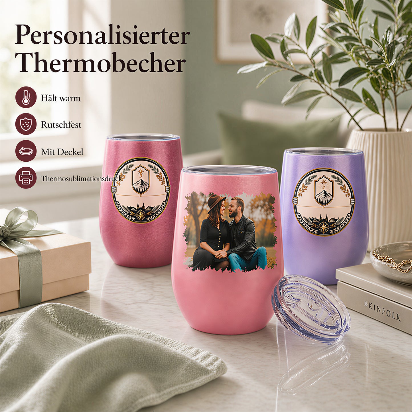 Mug isotherme personnalisé en forme de coquille d'œuf avec photo ou logo, 355 ml, 2.0 