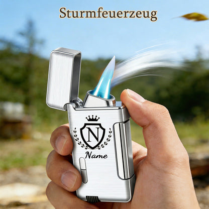 Personalisiert Feuerzeug mit Namen und Buchstabenmotiv mit Krone