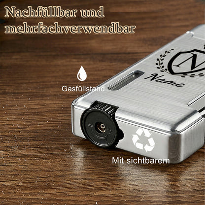 Personalisiert Feuerzeug mit Namen und Buchstabenmotiv mit Krone