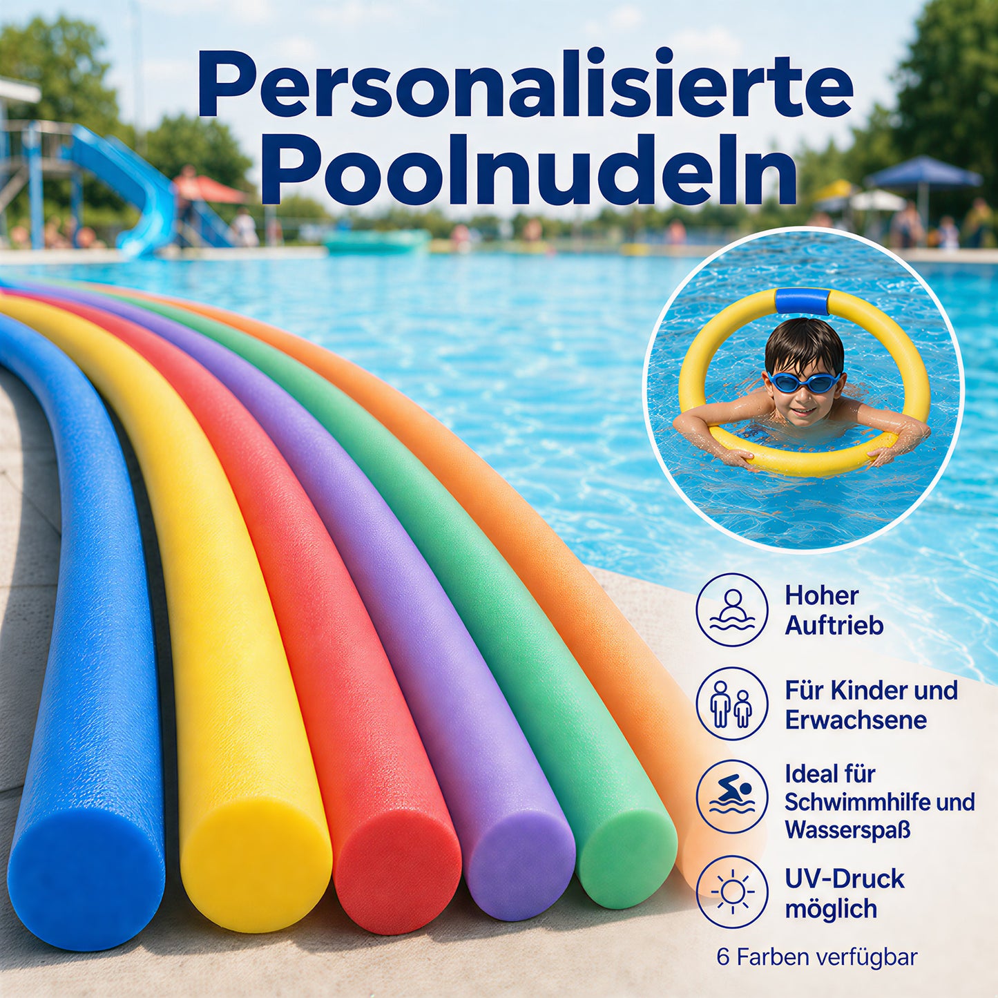 Personalisierte Poolnudel mit Logo-Druck aus Schaumstoff