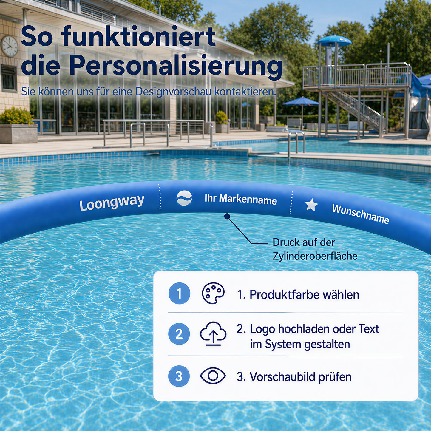 Personalisierte Poolnudel mit Logo-Druck aus Schaumstoff