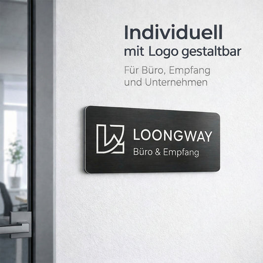 Personalisiert Türschild mit Namen und Logo Edelstah